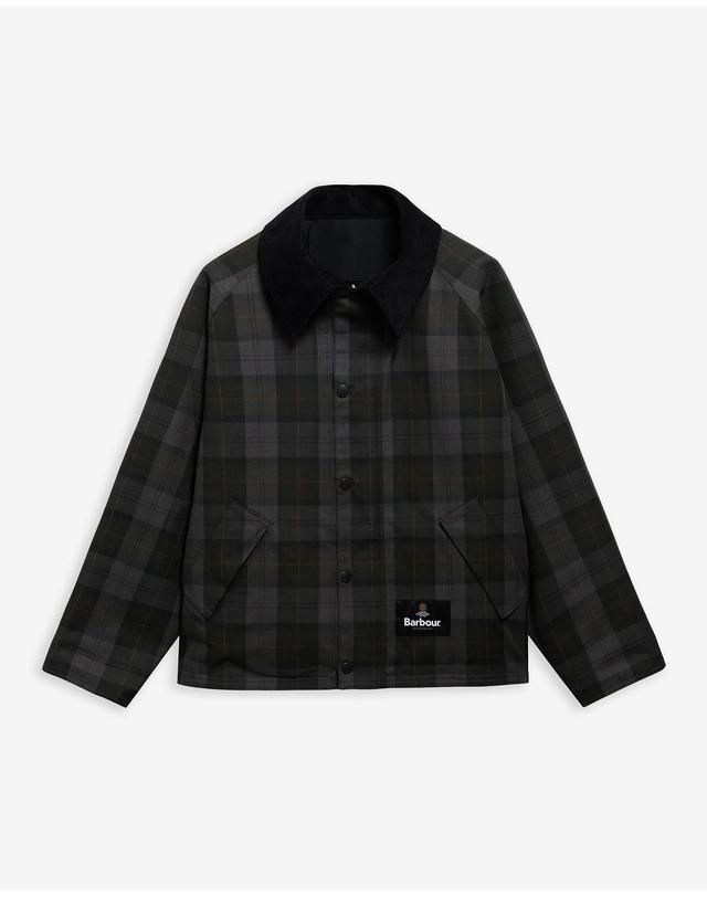 바버 남여공용 블랙 OS 리버시블 Overdyed Transport 캐주얼 자켓 착용컷