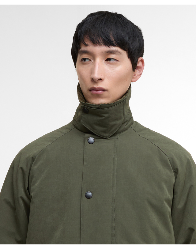 바버 남여공용 올리브 패디드 Exmoor 코트 진한 연두 상세