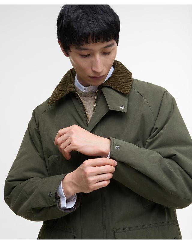 바버 남여공용 올리브 패디드 Rollback OS Bedale 자켓 진한 연두 상세