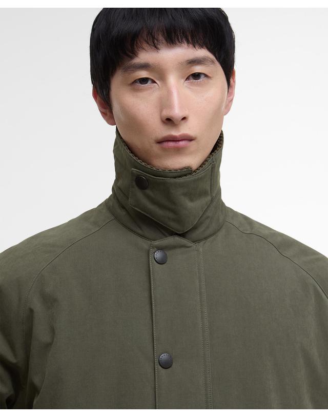 바버 남여공용 올리브 패디드 Rollback Transport 자켓 진한 연두 착용컷