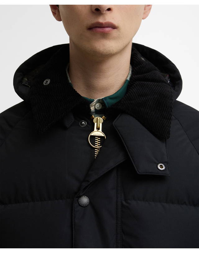 바버 남여공용 블랙 OS Beaufort 구스다운 푸퍼 자켓 상세