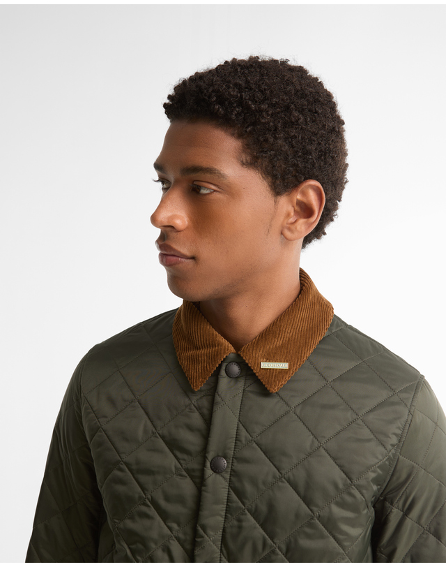 바버 남성 올리브 Icons Heritage Liddesdale 퀼팅 자켓 진한 연두 상세