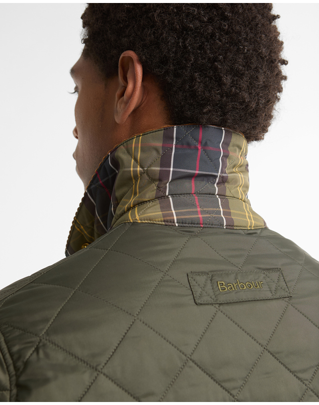 바버 남성 올리브 Icons Heritage Liddesdale 퀼팅 자켓 진한 연두 상세