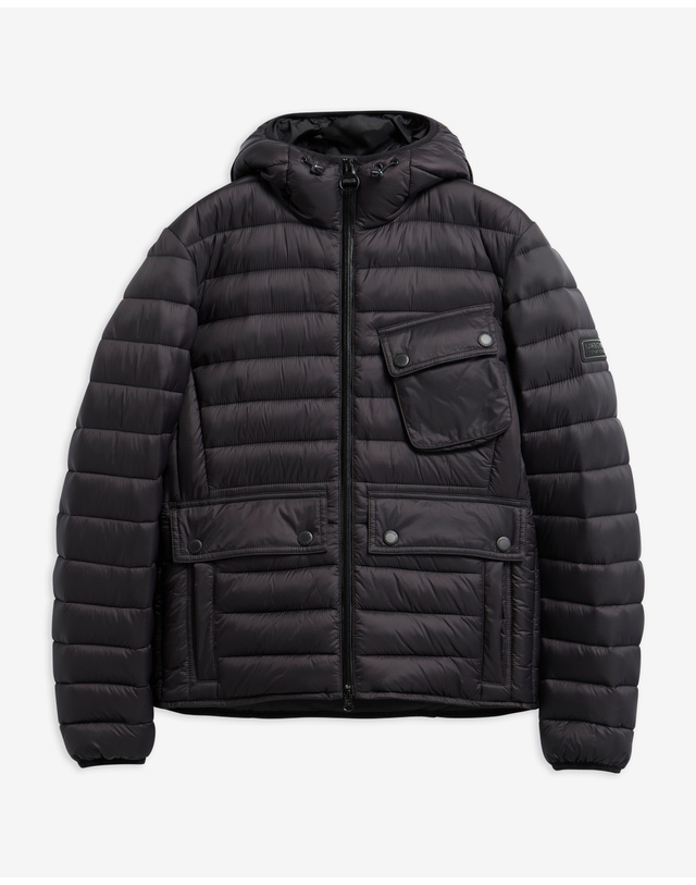 바버 남성 블랙 B.Intl Ouston Hooded 푸퍼 자켓 착용컷