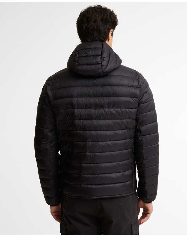 바버 남성 블랙 B.Intl Ouston Hooded 푸퍼 자켓 착용컷