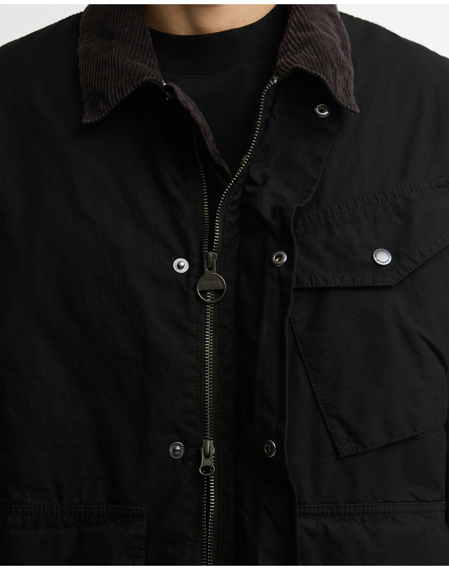 바버 남성 블랙 B.Intl Winter Drifter Washed 왁스 자켓 상세