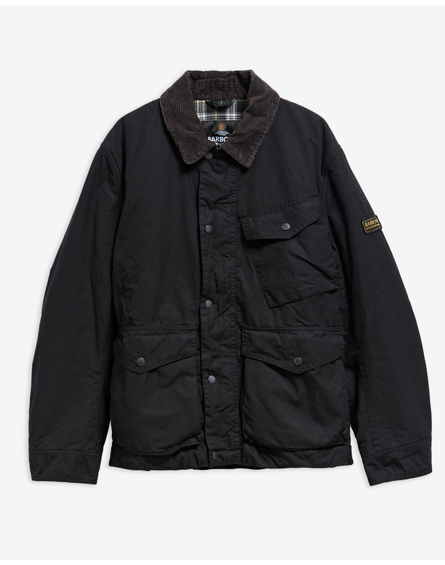 바버 남성 블랙 B.Intl Winter Drifter Washed 왁스 자켓 상세