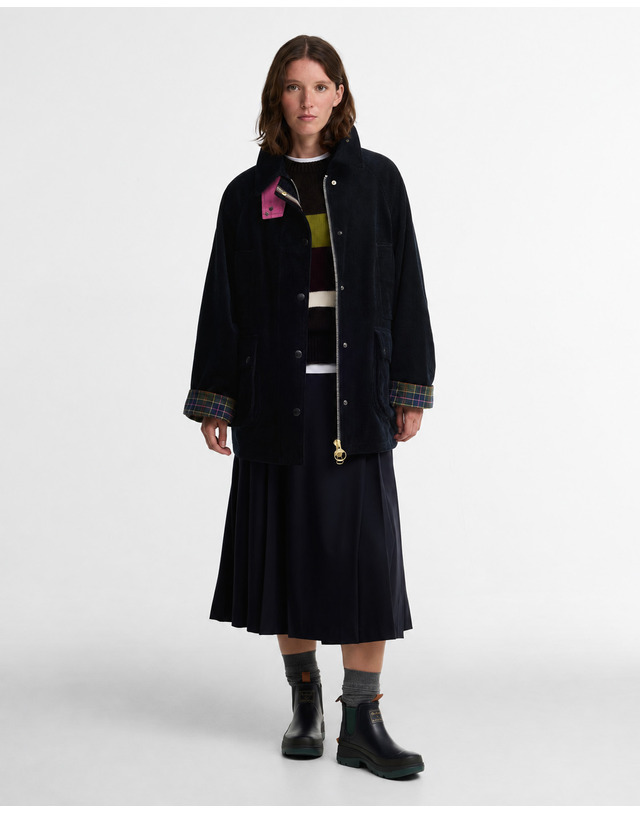 바버 [Barbour x Paul Smith] 여성 네이비 코듀로이 Beaufort 캐주얼 자켓 상세
