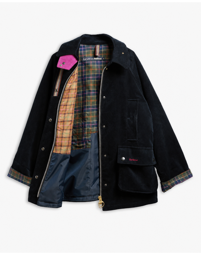 바버 [Barbour x Paul Smith] 여성 네이비 코듀로이 Beaufort 캐주얼 자켓 상세