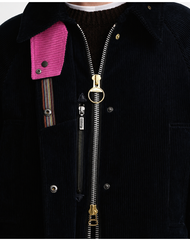 바버 [Barbour x Paul Smith] 여성 네이비 코듀로이 Beaufort 캐주얼 자켓 상세