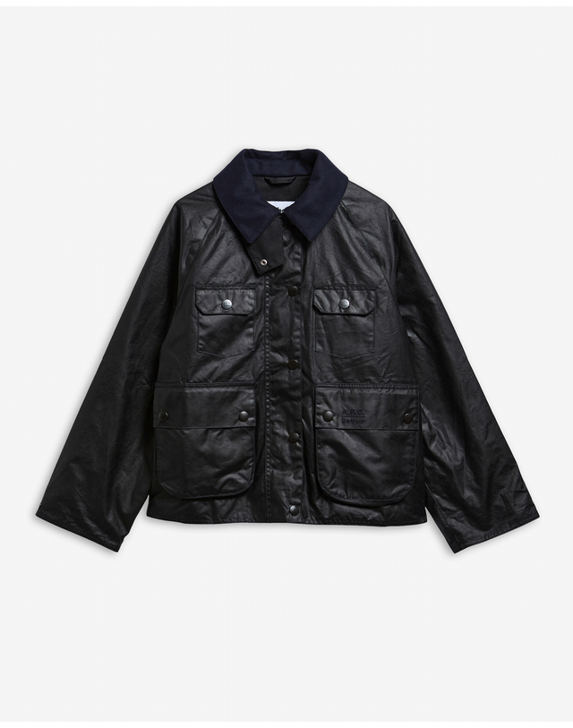 바버 [Barbour x A.P.C.] 여성 네이비 Spey 왁스 자켓 상세