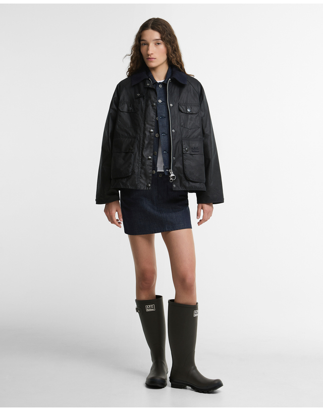 바버 [Barbour x A.P.C.] 여성 네이비 Spey 왁스 자켓 상세