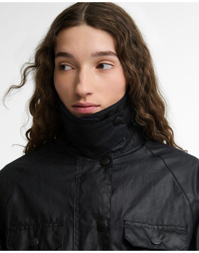 바버 [Barbour x A.P.C.] 여성 네이비 Spey 왁스 자켓 상세