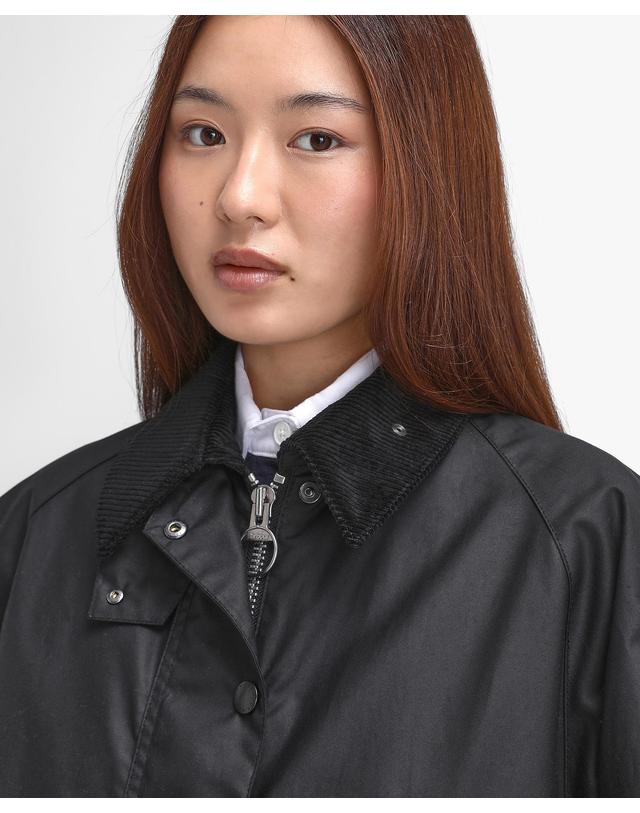 바버 여성 블랙 Womens Transport 왁스 자켓 상세