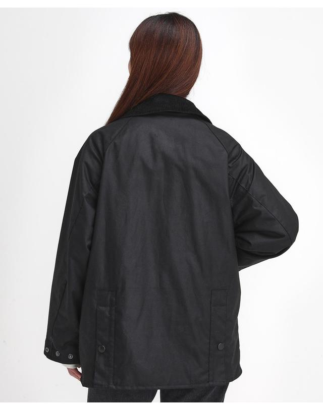 바버 여성 블랙 Womens Bedale 왁스 자켓 착용컷