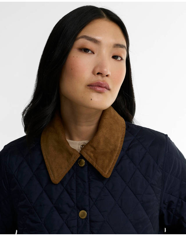 바버 여성 네이비 Icons Cropped Liddesdale 퀼팅 자켓 상세