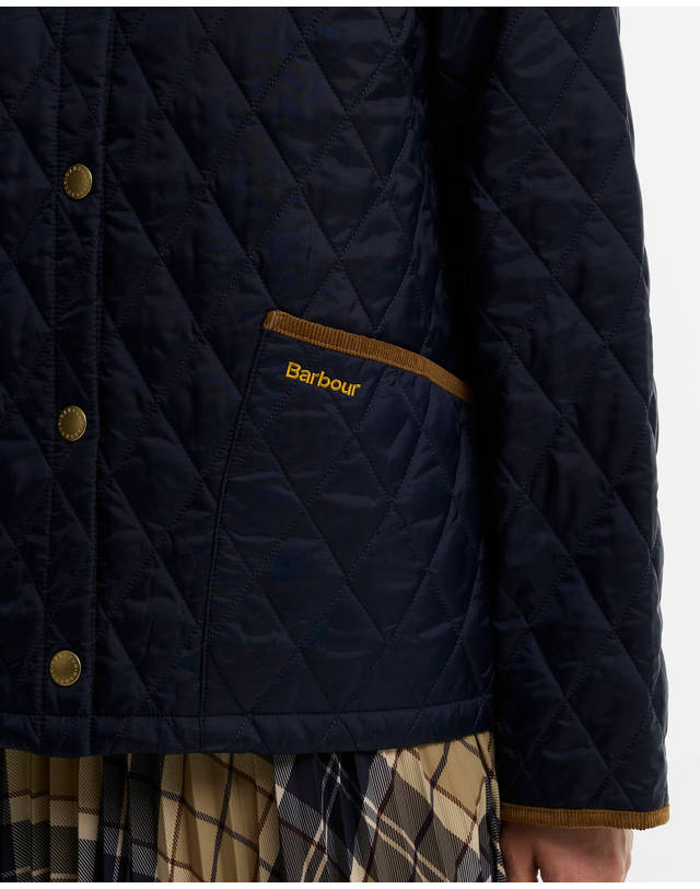 바버 여성 네이비 Icons Cropped Liddesdale 퀼팅 자켓 상세