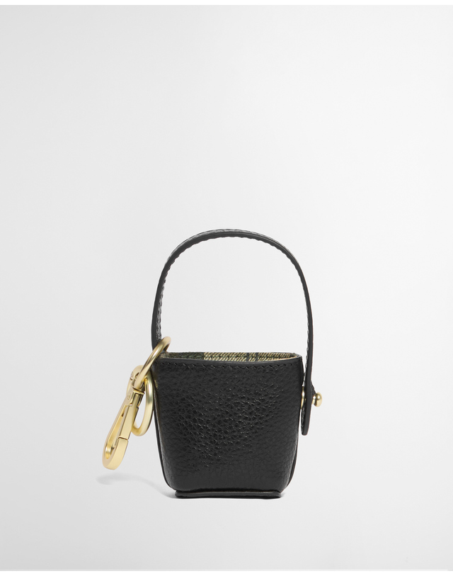 바버 여성 블랙 Leather Bucket 백참 착용컷