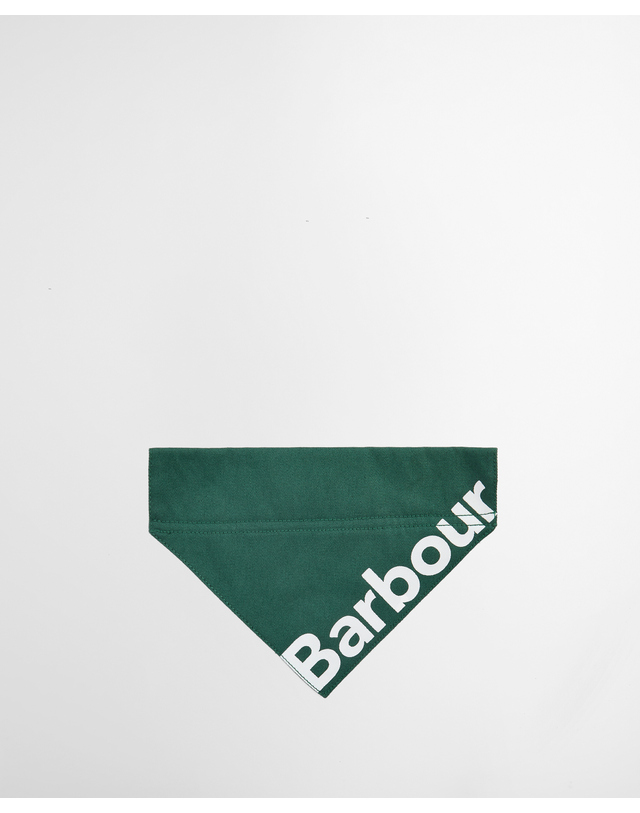 바버 도그 카키 Logo 반다나 초록 착용컷