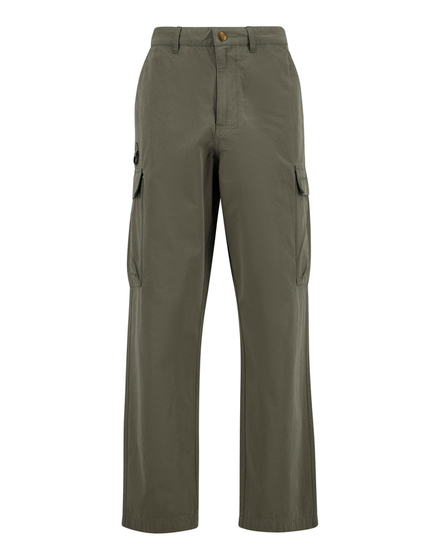 바버 남성 올리브 Spey Poplin Relaxed 팬츠 진한 연두 착용컷