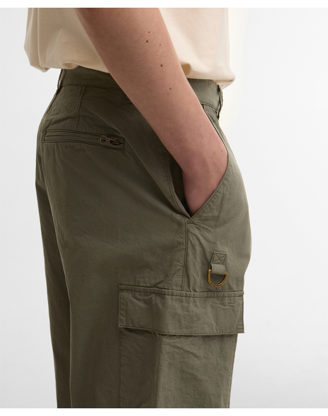 바버 남성 올리브 Spey Poplin Relaxed 팬츠 진한 연두 상세
