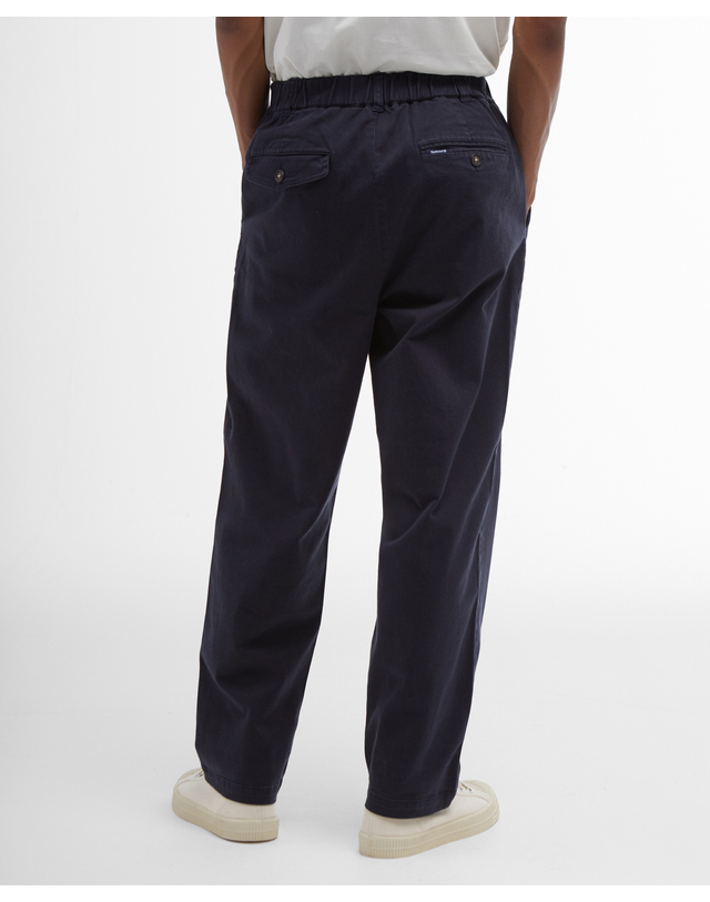 바버 남성 네이비 Washed Stretch Twill 릴렉스핏 팬츠 상세