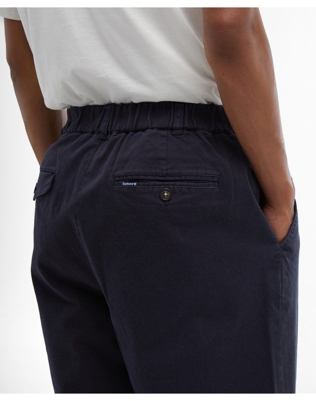 바버 남성 네이비 Washed Stretch Twill 릴렉스핏 팬츠 상세