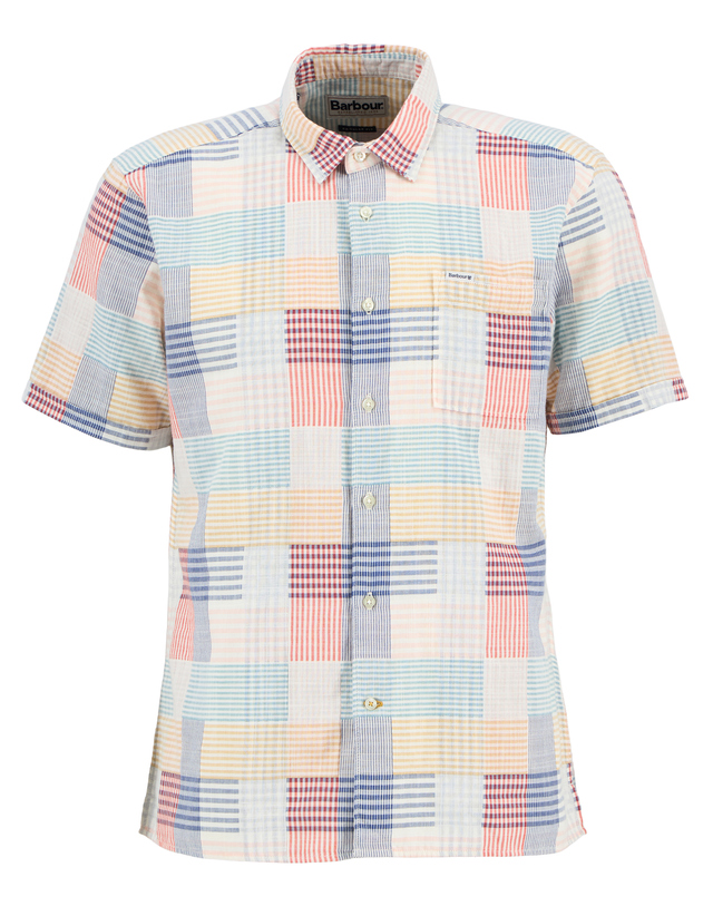 바버 남성 레드 Oakshore Summer Fit 셔츠 착용컷