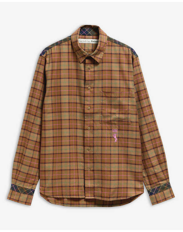바버 [Barbour x Paul Smith] 남성 체크 타탄 셔츠 MULTI COLOR 착용컷