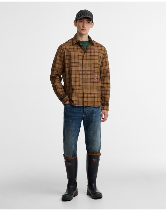 바버 [Barbour x Paul Smith] 남성 체크 타탄 셔츠 MULTI COLOR 착용컷