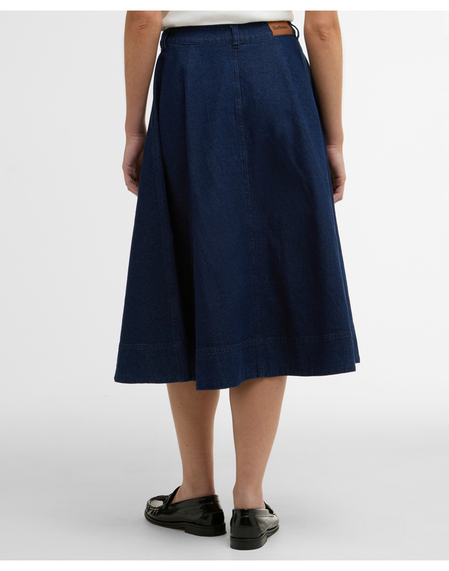 바버 여성 다크블루 Maia Denim 미디 스커트 [size : 008 (44)] 진한 블루 상세