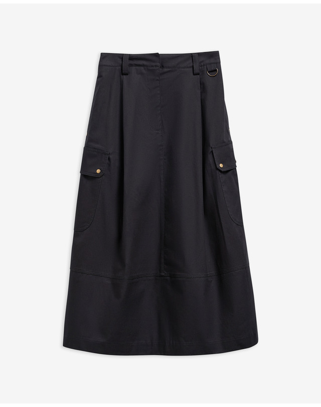 바버 여성 블랙 Carly 미디 스커트 착용컷