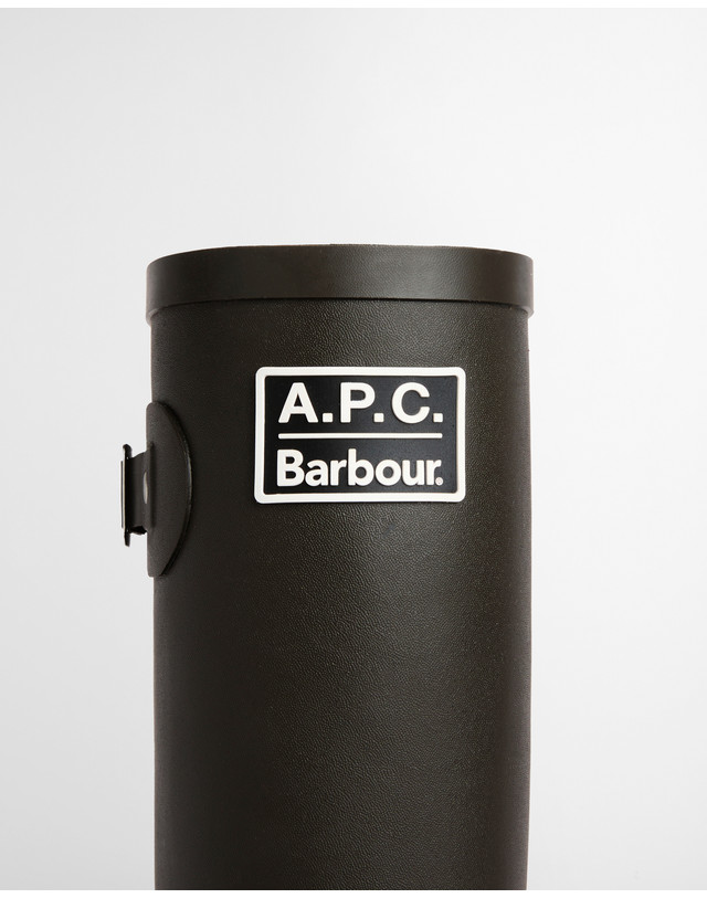 바버 [Barbour x A.P.C.] 여성 카키 롱 레인부츠 진한 초록 상세