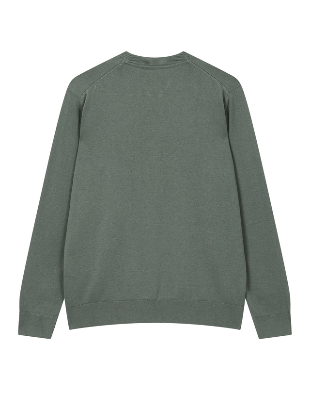 바버 남성 그린 Pima Cotton 크루넥 스웨터 [ASIAN FIT] 초록 착용컷