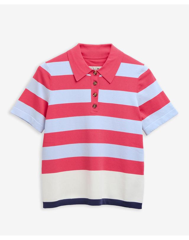 바버 [Barbour x Paul Smith] 여성 멀티컬러 Felton 니트 폴로 MULTI COLOR 착용컷