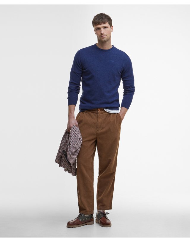 바버 남성 블루 Essential 램스울 크루넥 스웨터 [ASIAN FIT] 상세