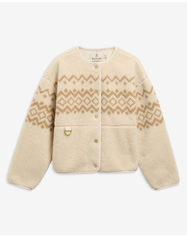 바버 여성 아이보리 Ferrisdale 플리스 자켓 MULTI COLOR 착용컷