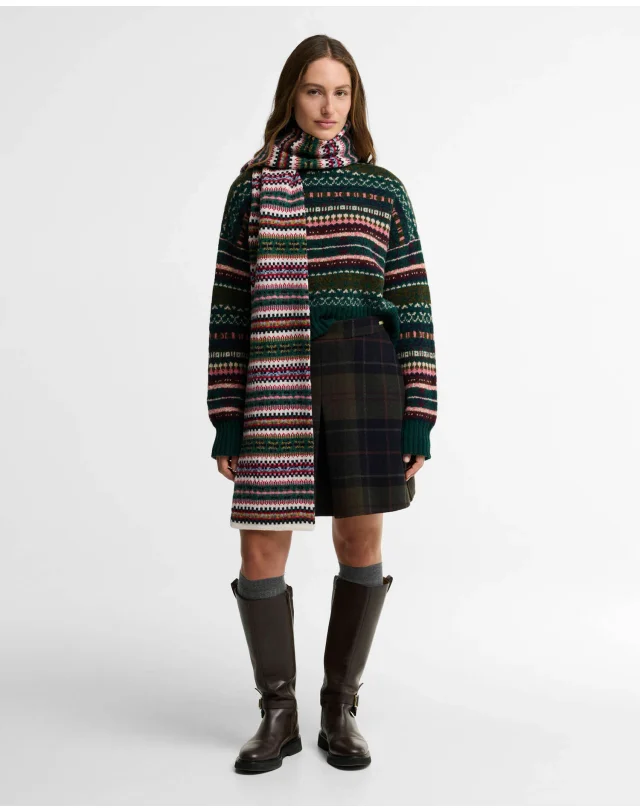 바버 여성 올리브 Scottish Made Overton 스웨터 진한 연두 상세