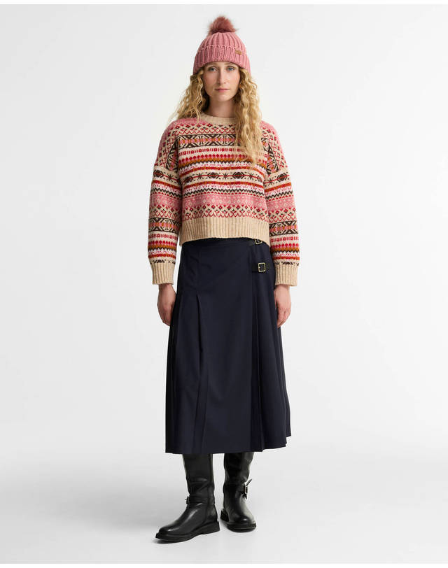 바버 여성 핑크 Scottish Made Overton 스웨터 상세