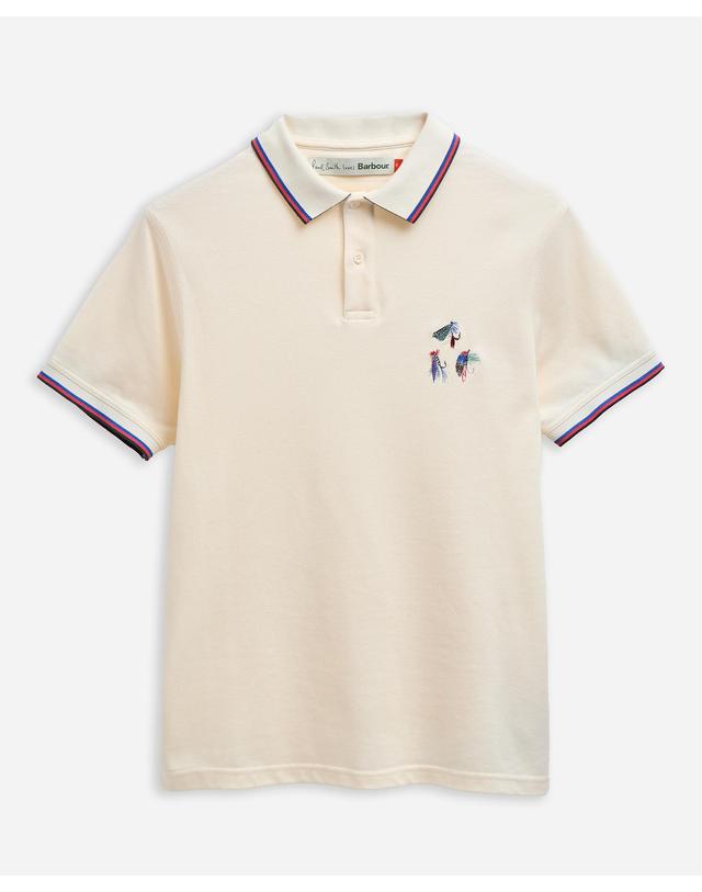 바버 [Barbour X Paul Smith] 남성 화이트 Lure 폴로 셔츠 흰색 착용컷