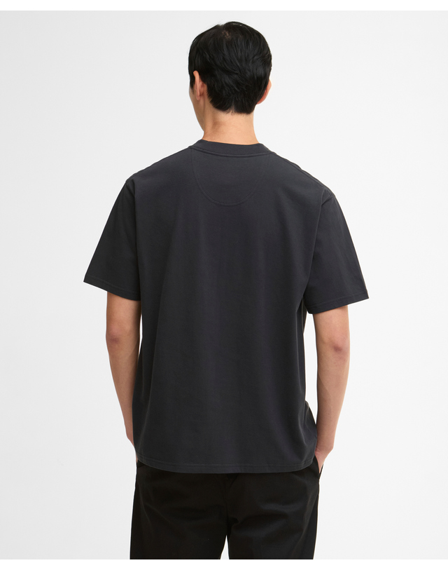 바버 남성 블랙 Dalton Logo OS 티셔츠 착용컷