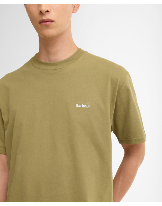 바버 남성 올리브 Dalton Logo OS 티셔츠 진한 연두 상세