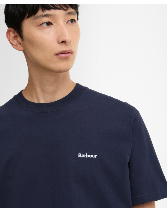 바버 남성 네이비 Dalton Logo OS 티셔츠 상세