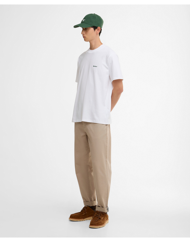 바버 [정채연착용] 남성 화이트 Dalton Logo OS 티셔츠 흰색 착용컷