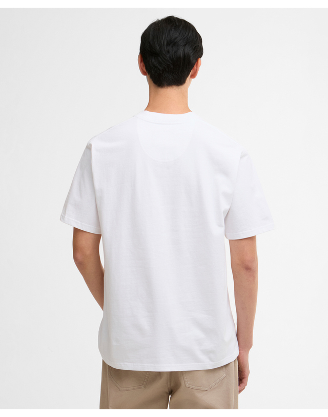 바버 [정채연착용] 남성 화이트 Dalton Logo OS 티셔츠 흰색 착용컷