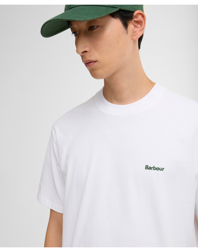 바버 [정채연착용] 남성 화이트 Dalton Logo OS 티셔츠 흰색 상세