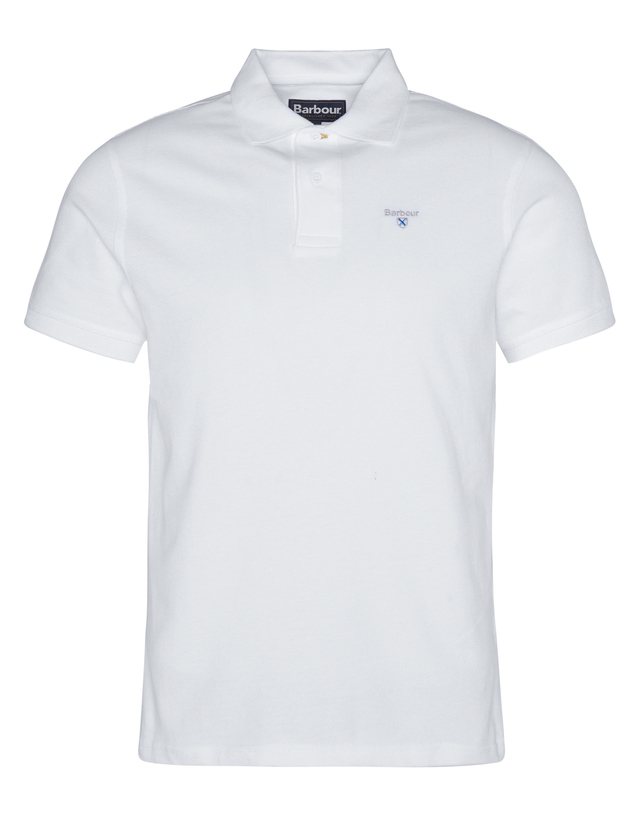 바버 남성 화이트 Original Sports 폴로셔츠 [Asian Fit] 흰색 착용컷