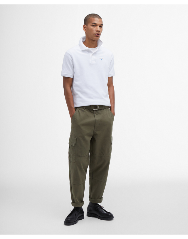 바버 남성 화이트 Original Sports 폴로셔츠 [Asian Fit] 흰색 착용컷