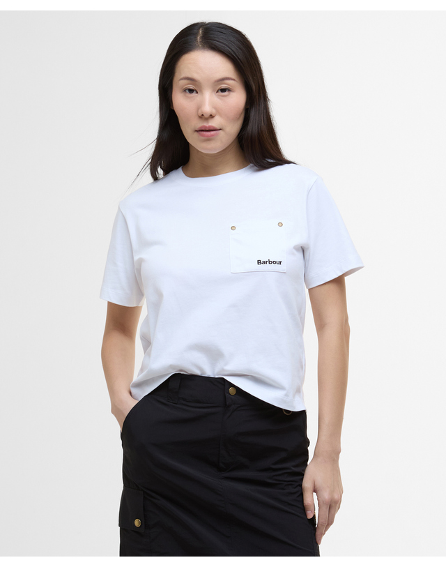 바버 [정채연착용] 여성 화이트 Farne 티셔츠 흰색 착용컷