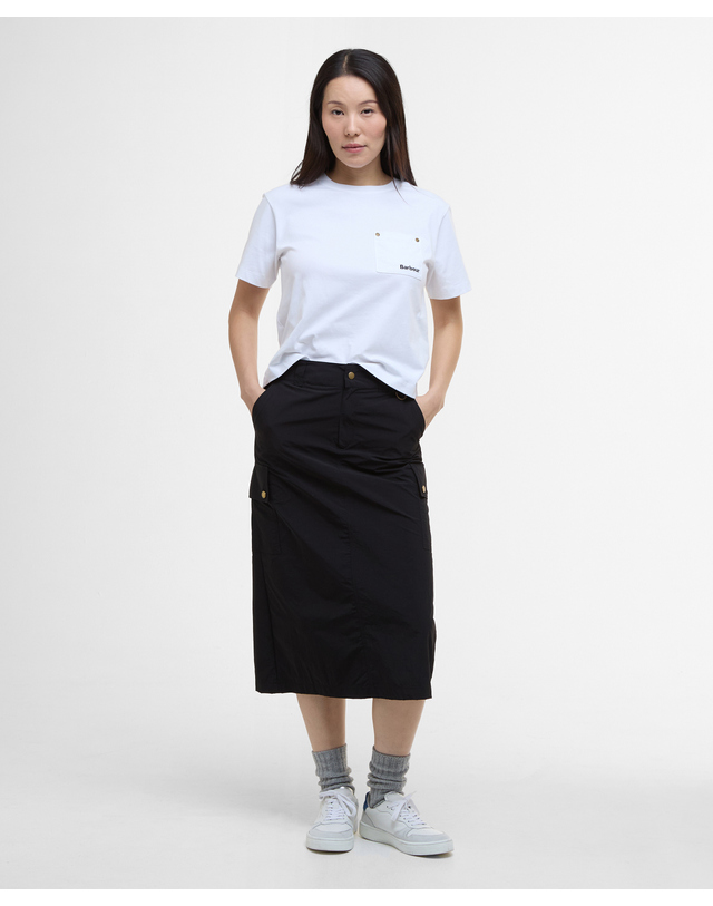 바버 [정채연착용] 여성 화이트 Farne 티셔츠 흰색 착용컷
